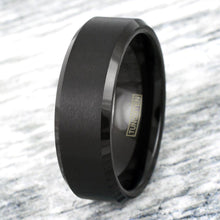 Load image into Gallery viewer, Men&#39;s 6mm Black Brushed Comfort Fit Wedding Band Ring for Men and Women
