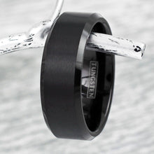 Load image into Gallery viewer, Men&#39;s 6mm Black Brushed Comfort Fit Wedding Band Ring for Men and Women
