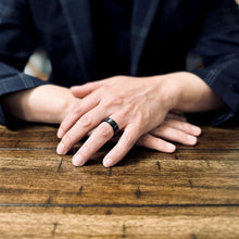 Load image into Gallery viewer, Men&#39;s 6mm Black Brushed Comfort Fit Wedding Band Ring for Men and Women
