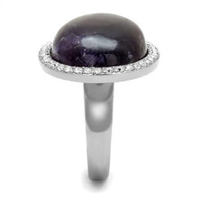 Load image into Gallery viewer, Silver Womens Ring Anillo Para Mujer y Ninos Unisex Kids 316L Stainless Steel Ring with Semi-Precious Amethyst Crystal in Amethyst - Jewelry Store by Erik Rayo
