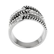 Load image into Gallery viewer, TK3733 High polished Stainless Steel Ring with Top Grade Crystal in Clear - Jewelry Store by Erik Rayo
