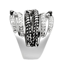Load image into Gallery viewer, TK3733 High polished Stainless Steel Ring with Top Grade Crystal in Clear - Jewelry Store by Erik Rayo
