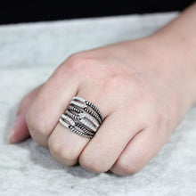 Load image into Gallery viewer, TK3733 High polished Stainless Steel Ring with Top Grade Crystal in Clear - Jewelry Store by Erik Rayo
