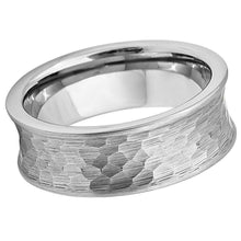 Load image into Gallery viewer, Mens Wedding Band Rings for Men Wedding Rings for Womens / Mens Rings Concave Hammered Brush - Jewelry Store by Erik Rayo
