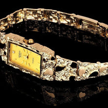 Load image into Gallery viewer, Women&#39;s 14k Yellow Gold Nugget Band Wrist Bracelet Geneve Watch with Diamond 7.5 31 grams - Jewelry Store by Erik Rayo
