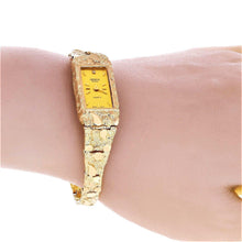 Load image into Gallery viewer, Women&#39;s 14k Yellow Gold Nugget Band Wrist Bracelet Geneve Watch with Diamond 7.5 31 grams - Jewelry Store by Erik Rayo
