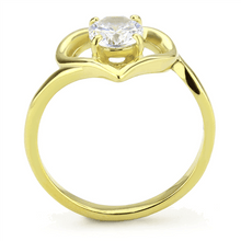 Load image into Gallery viewer, Women&#39;s Stainless Steel Heart Round CZ Wedding Promise Engagement Gold EP Ring Anillo Para Mujer - Jewelry Store by Erik Rayo
