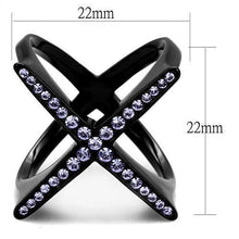 Load image into Gallery viewer, Womens Black Ring Anillo Para Mujer Stainless Steel Ring with Top Grade Crystal in Amethyst Nora - Jewelry Store by Erik Rayo
