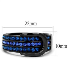 Load image into Gallery viewer, Womens Black Ring Anillo Para Mujer Stainless Steel Ring with Top Grade Crystal in Multi Color Emilia - Jewelry Store by Erik Rayo
