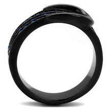 Load image into Gallery viewer, Womens Black Ring Anillo Para Mujer Stainless Steel Ring with Top Grade Crystal in Multi Color Emilia - Jewelry Store by Erik Rayo

