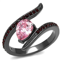 Load image into Gallery viewer, Womens Black Ring Rose Pink Anillo Para Mujer 316L Stainless Steel Ring with AAA Grade CZ in Rose Adriel - Jewelry Store by Erik Rayo
