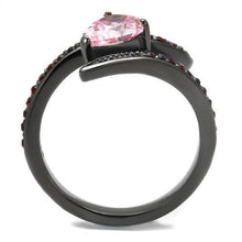 Load image into Gallery viewer, Womens Black Ring Rose Pink Anillo Para Mujer 316L Stainless Steel Ring with AAA Grade CZ in Rose Adriel - Jewelry Store by Erik Rayo
