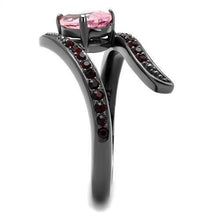 Load image into Gallery viewer, Womens Black Ring Rose Pink Anillo Para Mujer 316L Stainless Steel Ring with AAA Grade CZ in Rose Adriel - Jewelry Store by Erik Rayo

