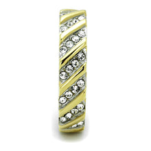 Load image into Gallery viewer, Gold Rings for Womens Two-Tone IP Gold (Ion Plating) Stainless Steel Ring with Top Grade Crystal in Clear TK1557 - Jewelry Store by Erik Rayo
