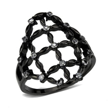 Load image into Gallery viewer, Womens Light Black Ring Anillo Para Mujer Stainless Steel Ring with AAA Grade CZ in Clear Dahlia - Jewelry Store by Erik Rayo

