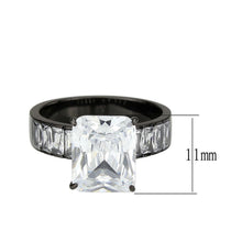 Load image into Gallery viewer, Womens Light Black Ring Anillo Para Mujer Stainless Steel Ring with AAA Grade CZ in Clear Isadora - Jewelry Store by Erik Rayo
