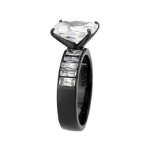 Load image into Gallery viewer, Womens Light Black Ring Anillo Para Mujer Stainless Steel Ring with AAA Grade CZ in Clear Isadora - Jewelry Store by Erik Rayo
