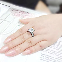 Load image into Gallery viewer, Womens Light Black Ring Anillo Para Mujer Stainless Steel Ring with AAA Grade CZ in Clear Isadora - Jewelry Store by Erik Rayo
