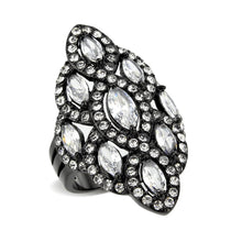 Load image into Gallery viewer, Womens Light Black Ring Anillo Para Mujer Stainless Steel Ring with AAA Grade CZ in Clear Maven - Jewelry Store by Erik Rayo
