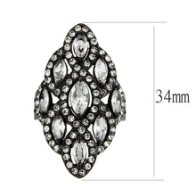 Load image into Gallery viewer, Womens Light Black Ring Anillo Para Mujer Stainless Steel Ring with AAA Grade CZ in Clear Maven - Jewelry Store by Erik Rayo
