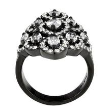 Load image into Gallery viewer, Womens Light Black Ring Anillo Para Mujer Stainless Steel Ring with AAA Grade CZ in Clear Maven - Jewelry Store by Erik Rayo
