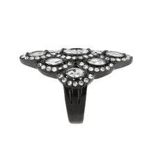 Load image into Gallery viewer, Womens Light Black Ring Anillo Para Mujer Stainless Steel Ring with AAA Grade CZ in Clear Maven - Jewelry Store by Erik Rayo
