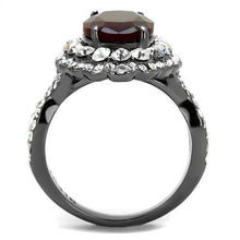 Load image into Gallery viewer, Womens Light Black Ring Anillo Para Mujer 316L Stainless Steel Ring with Glass in Siam Suchin - Jewelry Store by Erik Rayo
