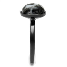 Load image into Gallery viewer, Womens Light Black Ring Anillo Para Mujer 316L Stainless Steel Ring with Semi-Precious Hematite in Multi Color Aayla - Jewelry Store by Erik Rayo
