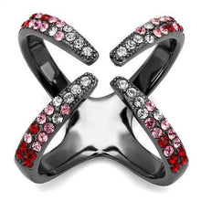 Load image into Gallery viewer, Womens Light Black Ring Anillo Para Mujer 316L Stainless Steel Ring with Top Grade Crystal in Multi Color Jolie - Jewelry Store by Erik Rayo
