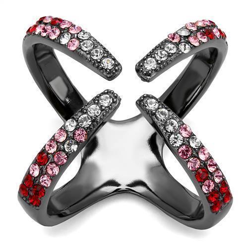 Womens Light Black Ring Anillo Para Mujer 316L Stainless Steel Ring with Top Grade Crystal in Multi Color Jolie - Jewelry Store by Erik Rayo