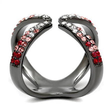 Load image into Gallery viewer, Womens Light Black Ring Anillo Para Mujer 316L Stainless Steel Ring with Top Grade Crystal in Multi Color Jolie - Jewelry Store by Erik Rayo
