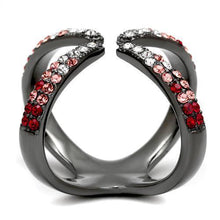 Load image into Gallery viewer, Womens Light Black Ring Anillo Para Mujer 316L Stainless Steel Ring with Top Grade Crystal in Multi Color Jolie - Jewelry Store by Erik Rayo
