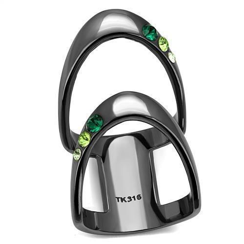 Womens Light Black Ring Anillo Para Mujer 316L Stainless Steel Ring with Top Grade Crystal in Multi Color Tafariah - Jewelry Store by Erik Rayo