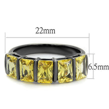 Load image into Gallery viewer, Womens Light Black Ring Anillo Para Mujer Stainless Steel Ring with AAA Grade CZ in Topaz Elise - Jewelry Store by Erik Rayo
