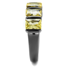 Load image into Gallery viewer, Womens Light Black Ring Anillo Para Mujer Stainless Steel Ring with AAA Grade CZ in Topaz Elise - Jewelry Store by Erik Rayo
