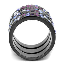 Load image into Gallery viewer, Womens Light Black Ring Anillo Para Mujer Stainless Steel Ring with Top Grade Crystal in Multi Color Jovanna - Jewelry Store by Erik Rayo
