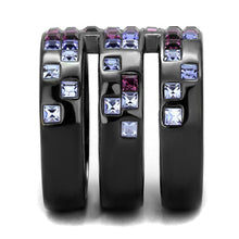 Load image into Gallery viewer, Womens Light Black Ring Anillo Para Mujer Stainless Steel Ring with Top Grade Crystal in Multi Color Jovanna - Jewelry Store by Erik Rayo
