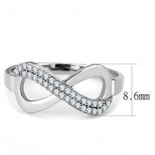 Load image into Gallery viewer, Womens Rings High polished (no plating) 316L Stainless Steel Ring with AAA Grade CZ in Clear DA054 - Jewelry Store by Erik Rayo
