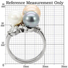 Load image into Gallery viewer, Womens Rings High polished (no plating) 316L Stainless Steel Ring with Synthetic Pearl in Multi Color TK114 - Jewelry Store by Erik Rayo
