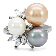 Load image into Gallery viewer, Womens Rings High polished (no plating) 316L Stainless Steel Ring with Synthetic Pearl in Multi Color TK114 - Jewelry Store by Erik Rayo
