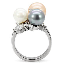 Load image into Gallery viewer, Womens Rings High polished (no plating) 316L Stainless Steel Ring with Synthetic Pearl in Multi Color TK114 - Jewelry Store by Erik Rayo
