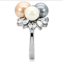 Load image into Gallery viewer, Womens Rings High polished (no plating) 316L Stainless Steel Ring with Synthetic Pearl in Multi Color TK114 - Jewelry Store by Erik Rayo
