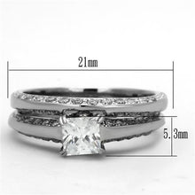 Load image into Gallery viewer, Womens Rings High polished (no plating) Stainless Steel Ring with AAA Grade CZ in Clear TK1435 - Jewelry Store by Erik Rayo
