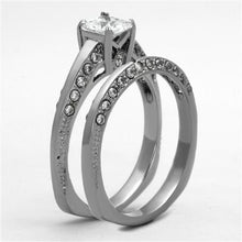 Load image into Gallery viewer, Womens Rings High polished (no plating) Stainless Steel Ring with AAA Grade CZ in Clear TK1435 - Jewelry Store by Erik Rayo
