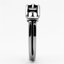 Load image into Gallery viewer, Womens Rings High polished (no plating) Stainless Steel Ring with Top Grade Crystal in Smoked Quartz TK1079 - Jewelry Store by Erik Rayo
