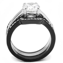 Load image into Gallery viewer, Womens Silver Black Ring Anillo Para Mujer Girls 316L Stainless Steel Ring with AAA Grade CZ in Clear Aaliyah - Jewelry Store by Erik Rayo
