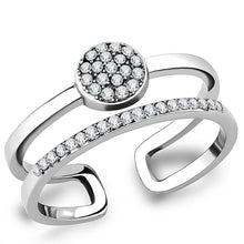 Load image into Gallery viewer, Womens Silver Rings High polished (no plating) 316L Stainless Steel Ring with AAA Grade CZ in Clear DA048 - Jewelry Store by Erik Rayo
