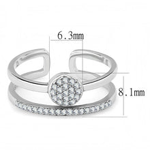 Load image into Gallery viewer, Womens Silver Rings High polished (no plating) 316L Stainless Steel Ring with AAA Grade CZ in Clear DA048 - Jewelry Store by Erik Rayo
