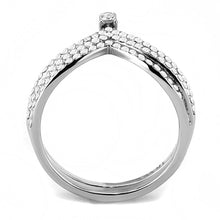 Load image into Gallery viewer, Silver Rings for Womens High polished (no plating) Stainless Steel Ring with AAA Grade CZ in Clear DA061 - Jewelry Store by Erik Rayo
