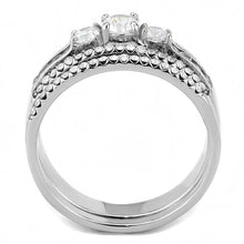Load image into Gallery viewer, Silver Rings for Womens High polished (no plating) Stainless Steel Ring with AAA Grade CZ in Clear DA062 - Jewelry Store by Erik Rayo
